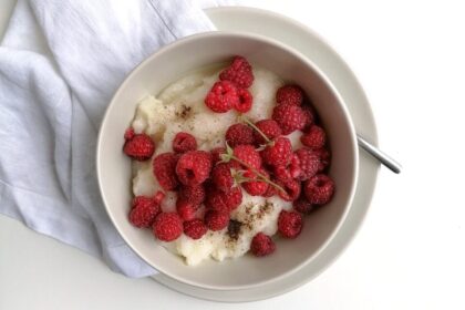 Reisbrei mit Himbeeren